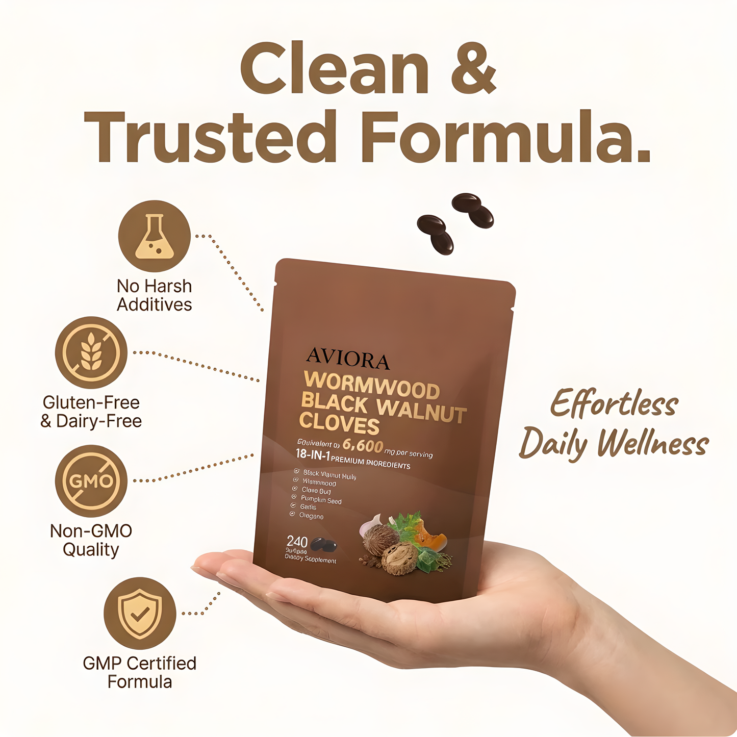 18-in-1 Wormwood Parasite Cleanse — 6,600 mg Odorless Softgels